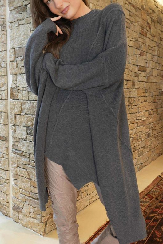 Paloma Oversized Grunge Knit Charcoal